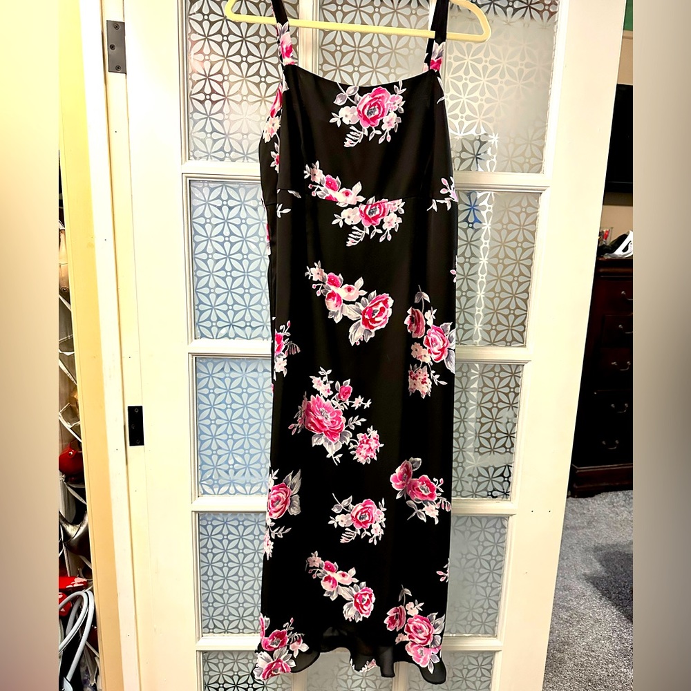 Venezia black pink floral maxi sundress 18